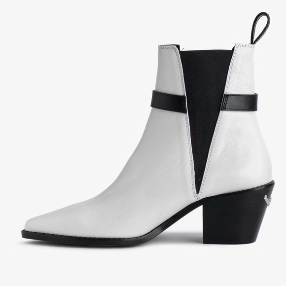 Zadig & Voltaire Tyler Cecilia Vintage Patent Ankle Boot, Ice - Picture 2 of 13